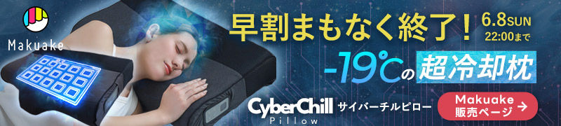 Makuakeプロジェクト「-19℃の冷却力で頭を冷やす」サイバーチルピロー