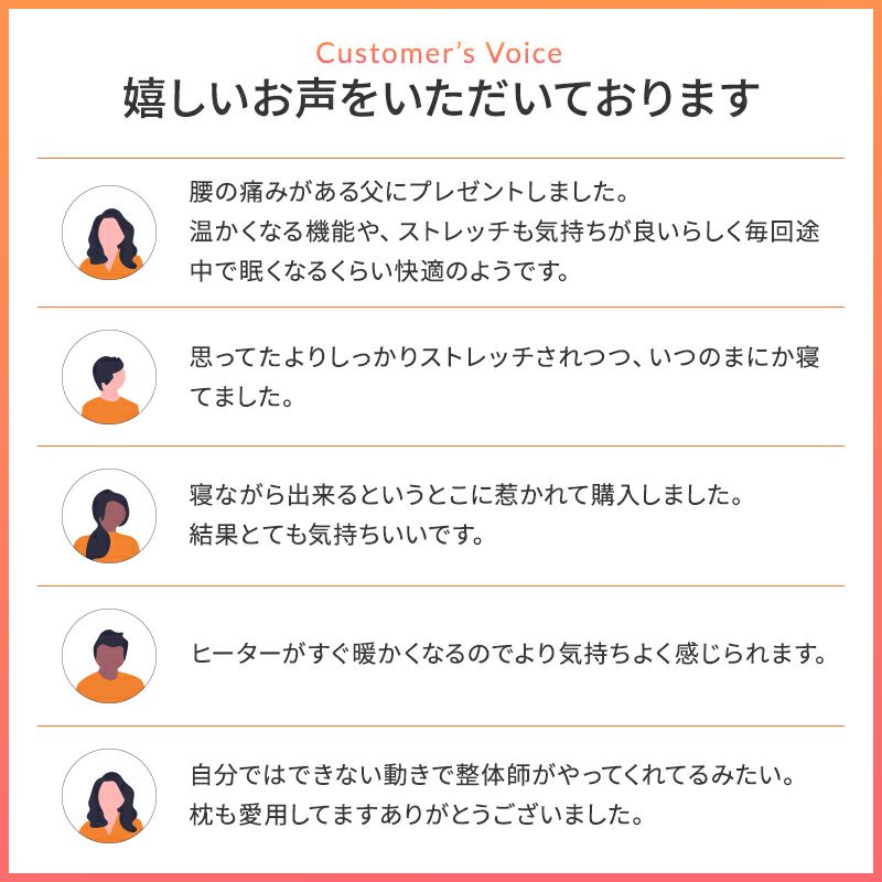 お客様より嬉しい声をいただいております