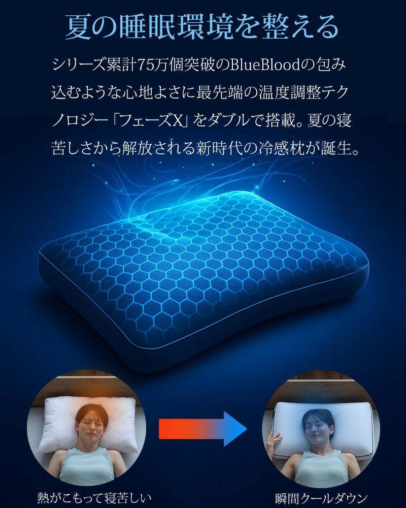温度調整冷感まくらチルリズム